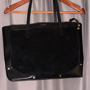 Ted Baker Black Suede and Leather Tote